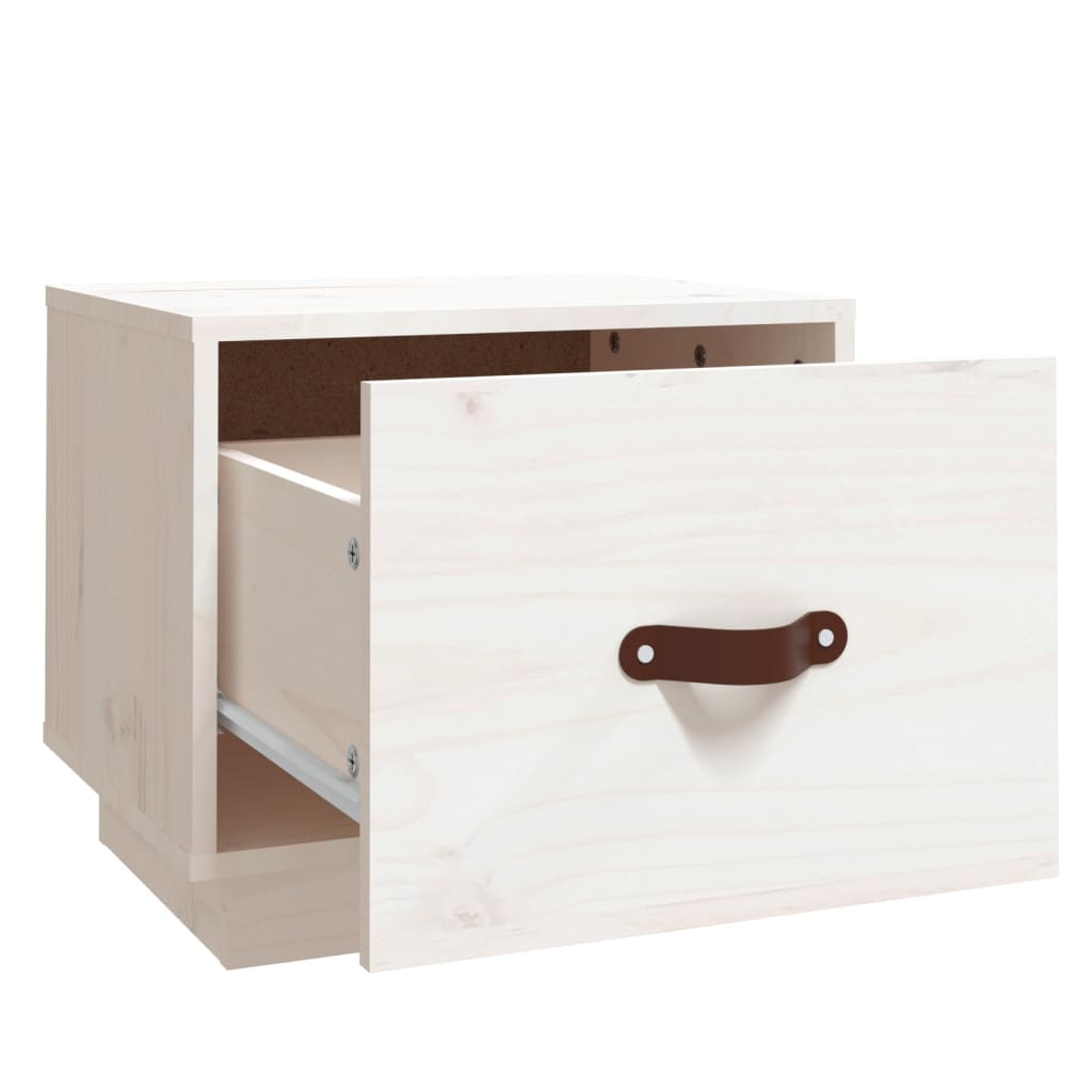Nachttisch Weiss 40x34x35 cm Massivholz Kiefer